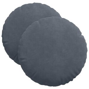 vidaXL Cojines para asiento 2 pcs Gris oscuro &Oslash; 40 x 13 cm Terciopelo