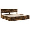 vidaXL Estructura de cama Roble ahumado 200 x 200 cm Madera Ingenieril