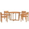 vidaXL Juego de comedor de jard&iacute;n de 5 piezas de madera maciza de acacia