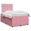 vidaXL Cama box spring con colch&oacute;n terciopelo rosa 120x190 cm