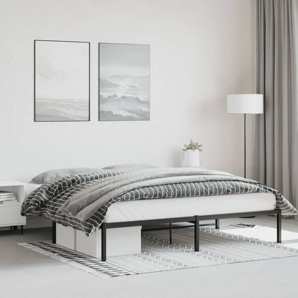 vidaXL Estructura de cama de metal negro 180x200 cm