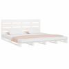 vidaXL Estructura de cama sin colch&oacute;n madera maciza blanca 200x200 cm