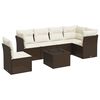vidaXL Set de comedor de jard&iacute;n 7 pzas y cojines rat&aacute;n sint&eacute;tico negro