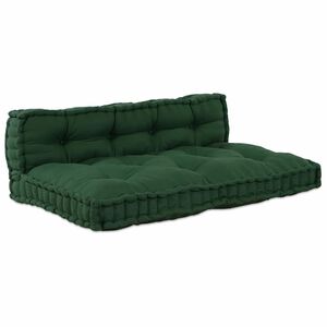 vidaXL Coj&iacute;n para Sof&aacute; Pallet 2 pcs Verde 120 x 80 x 38 cm Tela