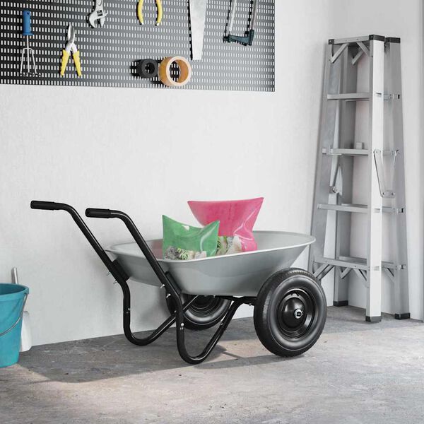 vidaXL Reemplazo de bandeja de carretilla Plateado 90 x 63 x 28 cm