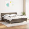 vidaXL Cama box spring con colch&oacute;n tela gris taupe 160x200 cm