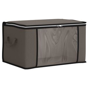 vidaXL Caja de almacenamiento con ventana lateral transparente Gris
