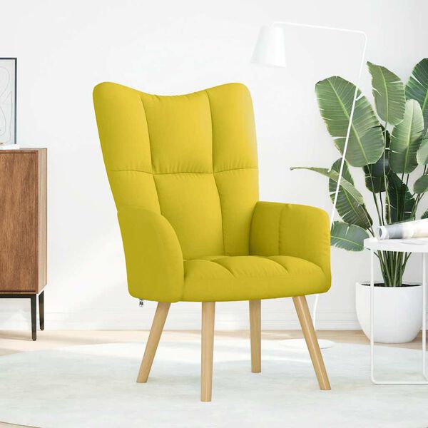 vidaXL Sill&oacute;n de relax de tela amarillo clara