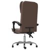 vidaXL Silla de oficina reclinable cuero sintético marrón