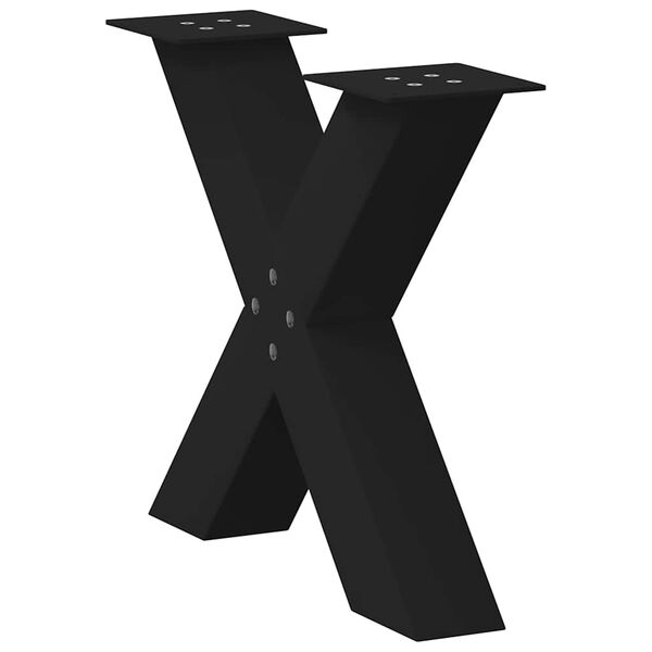 vidaXL Patas para mesa de centro en forma de X (2 unidades), color negro, 60 x (42-43) cm, acero