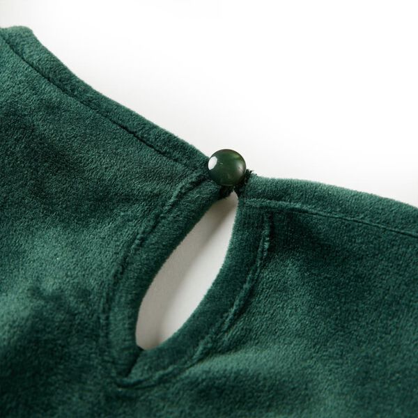 Blusa infantil con volantes verde oscuro 92