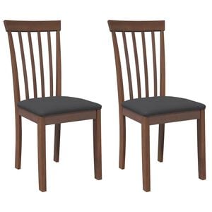 vidaXL Sillas de comedor con cojines 2 uds madera maciza marr&oacute;n caucho