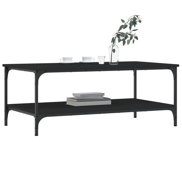 vidaXL Mesa de centro madera de ingenier&iacute;a negro 100x55x40 cm