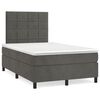 vidaXL Cama box spring con colch&oacute;n terciopelo gris oscuro 120x190 cm