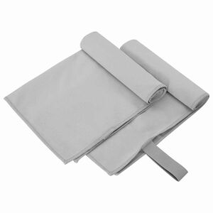 vidaXL Toallas Deportivas 2 pcs Gris 50 x 30 cm Poli&eacute;ster y Poliamida