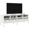 vidaXL Mueble para TV acero laminado en fr&iacute;o blanco 135x39x43,5 cm