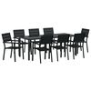 vidaXL Conjunto de Comedor de Jard&iacute;n 9 pcs Negro