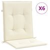 vidaXL Coj&iacute;n silla jard&iacute;n respaldo bajo 6 uds tela Oxford crema