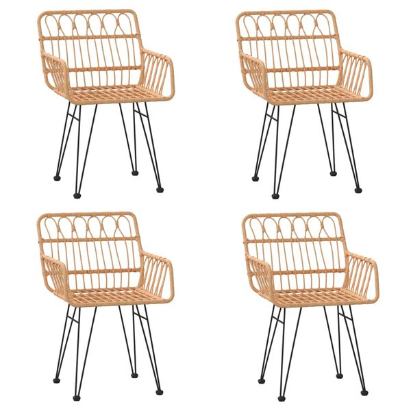 vidaXL Juego de comedor de jardín 5 piezas ratán sintético