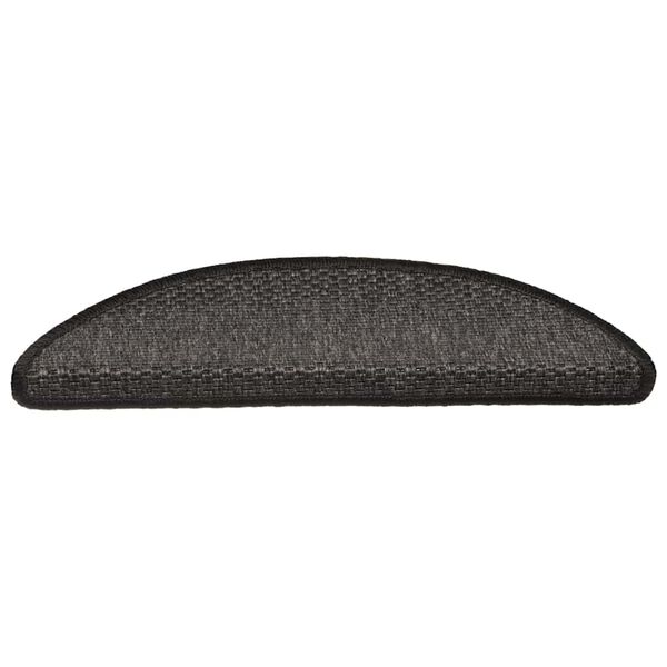 vidaXL Alfombra autoadhesiva escalera sisal 30 uds antracita