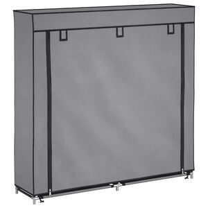 vidaXL Mueble zapatero con funda de tela gris 115x28x110 cm