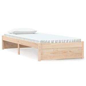 vidaXL Estructura cama individual sin colch&oacute;n madera maciza 75x190 cm