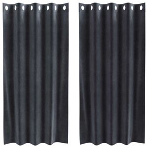 vidaXL Cortinas opacas 2 uds. Gris oscuro 140 x 175 cm Terciopelo