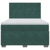 vidaXL Cama box spring con colch&oacute;n terciopelo verde oscuro 140x190 cm