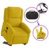 vidaXL Sill&oacute;n reclinable de masaje elevable terciopelo amarillo