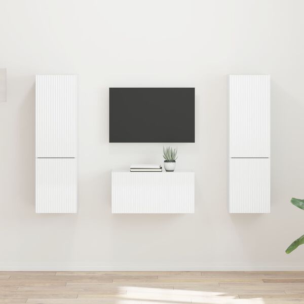 vidaXL Conjunto de mueble de TV 5 pcs brillante Madera de ingenier&iacute;a