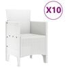 vidaXL Conjunto de Comedor de Jardín 11 pcs Blanco Ratán y acero