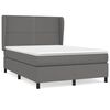 vidaXL Cama box spring con colch&oacute;n cuero sint&eacute;tico gris 140x200 cm