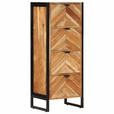 vidaXL Mueble de baño madera maciza de acacia y hierro 40x30x100 cm