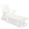 vidaXL Tumbona con reposapiés plástico blanca