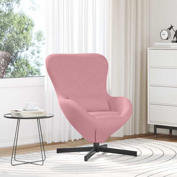 vidaXL Sillón huevo Rosa 63 x 73 x 90 cm Terciopelo