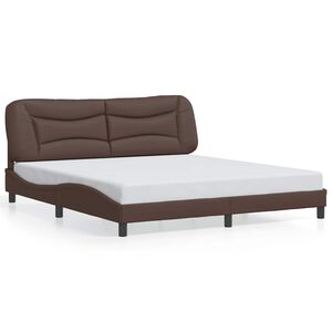 vidaXL Estructura de cama sin colch&oacute;n Hvar cuero sint&eacute;tico marr&oacute;n 180x200cm