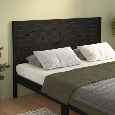 vidaXL Cabecero de cama madera maciza de pino negro 166x4x100 cm