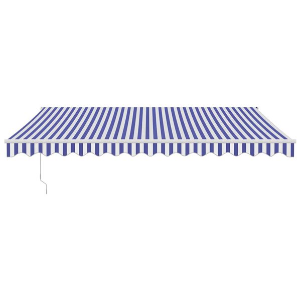 vidaXL Toldo retr&aacute;ctil aluminio y tela azul y blanco 4,5x3 m