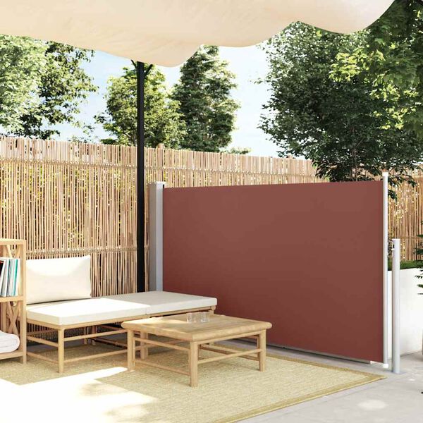 vidaXL Toldo lateral retráctil de jardín marrón 120x500 cm