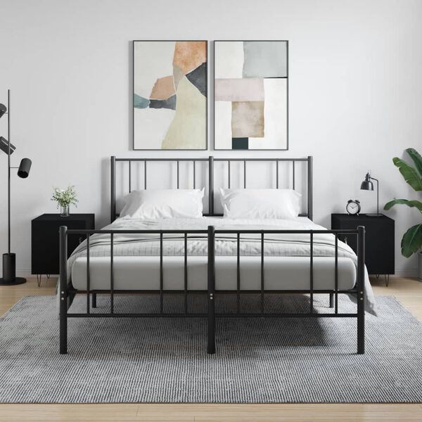 vidaXL Mesitas de noche 2 uds madera de ingenier&iacute;a negro 40x40x50 cm