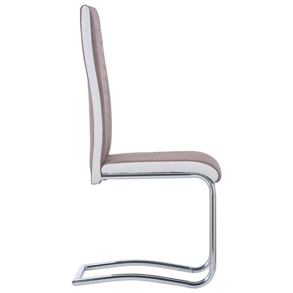 vidaXL Sillas de comedor voladizas 4 unidades de tela marr&oacute;n