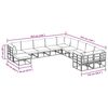 vidaXL Conjunto de sof&aacute; de jard&iacute;n 11 pcs Negro Aluminio