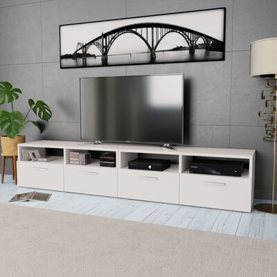 vidaXL Mueble para TV de madera de ingeniería 2 unidades blanco