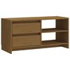 vidaXL Mueble para TV de madera maciza pino marr&oacute;n miel 80x31x39 cm