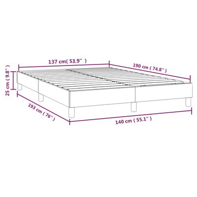 vidaXL Estructura de cama de tela gris claro 140x190 cm
