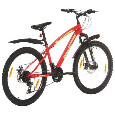 vidaXL Bicicleta de montaña 21 velocidades rueda 26 pulgadas 42cm rojo