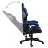 vidaXL Silla gaming de cuero sint&eacute;tico negro y azul