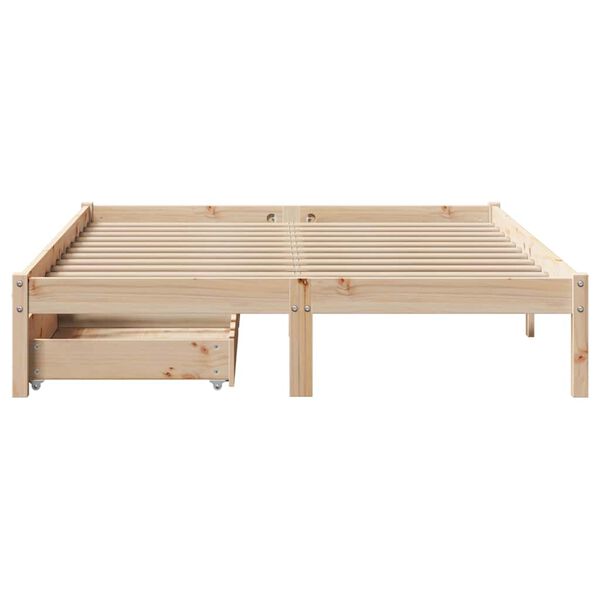 vidaXL Estructura de cama sin colch&oacute;n madera de pino maciza 120x200 cm