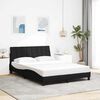 vidaXL Estructura de cama sin colch&oacute;n Hanko tela negro 140x190 cm