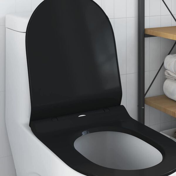 vidaXL Asiento de WC Ajustable Negro 48,5 x 36 x 5 cm Polipropileno